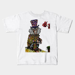 Baboon with Top Hat and Orchid Kids T-Shirt